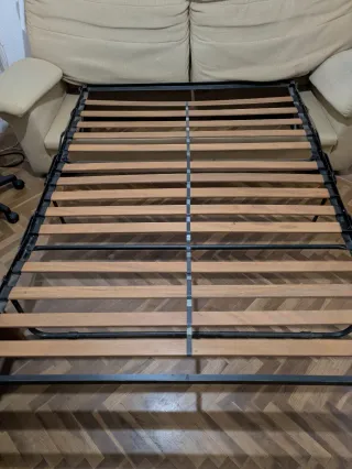 Sofá cama 3 plazas beige 210x80