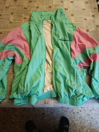 Chaqueta Vintage Fosforito Verde y Rosa
