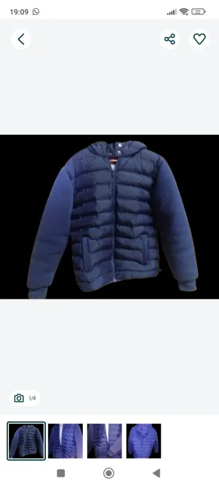 Casaco acolchoado azul Benetton