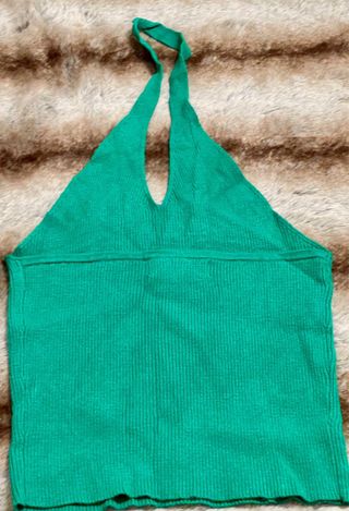 Top Brownie sin espalda verde talla M
