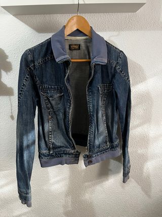 Bolero/Chaqueta de pelo blanco y chaqueta vaquera 