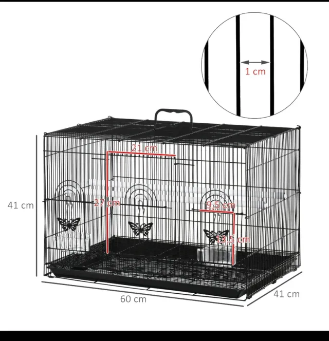 Jaula para pájaros negra