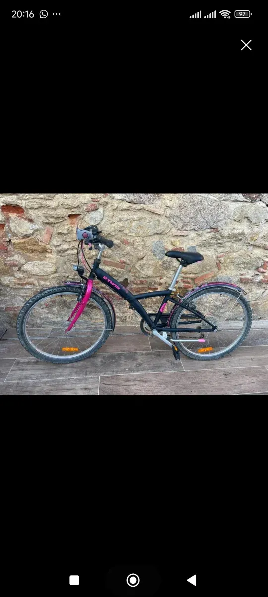 Bicicleta BTWIN niña rosa y negra