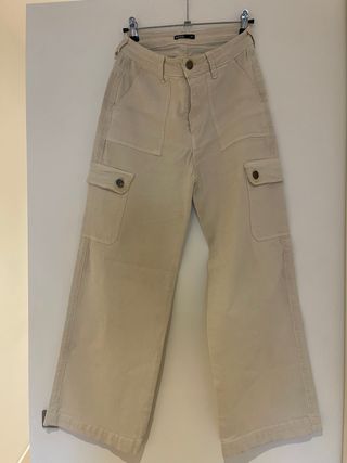 Pantalones anchos Nicoli color crema talla 34