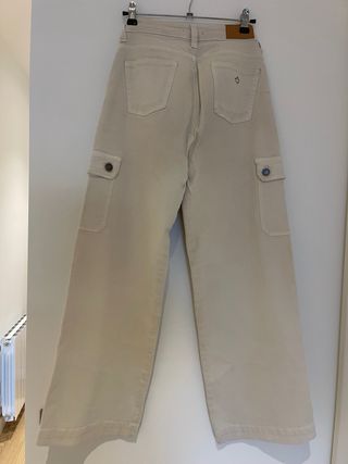 Pantalones anchos Nicoli color crema talla 34