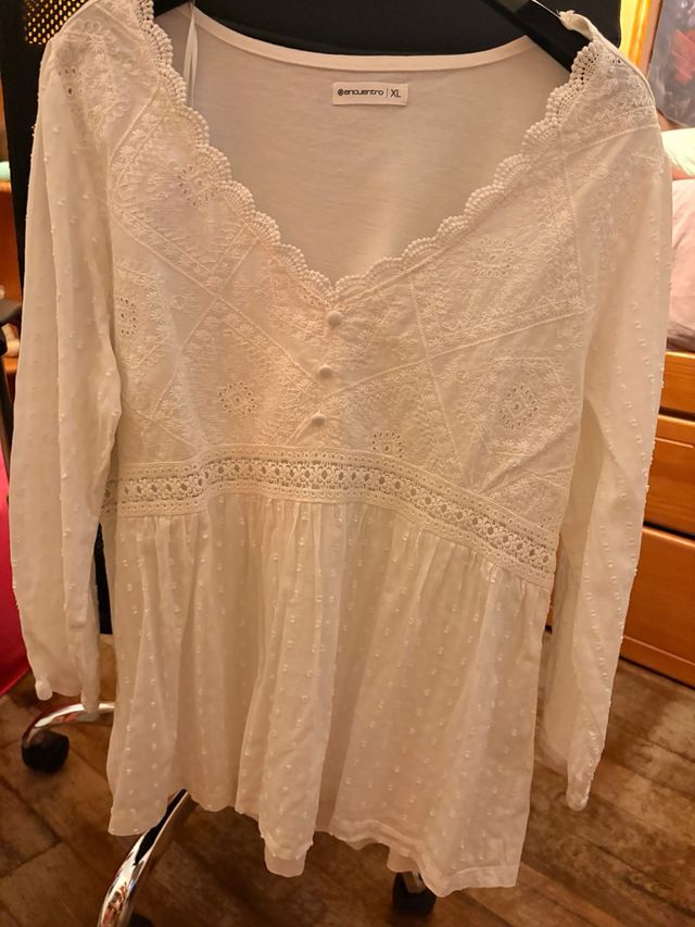 Blusa Encuentro Blanca Talla XL