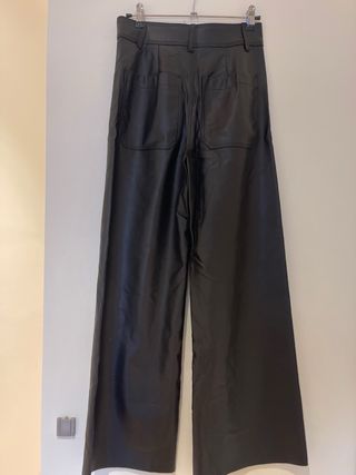 Pantalones Zara Piel Sintética Talla S