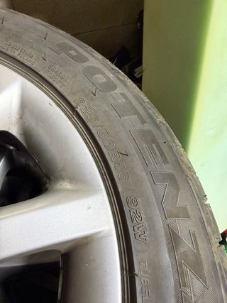 225/50 R16 92W RE050 -RFT- BRIDGESTONE más llantas