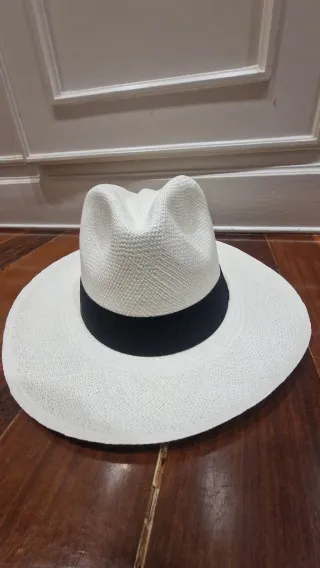 Sombrero Panamá Tumia Blanco Hecho Ecuador talla56