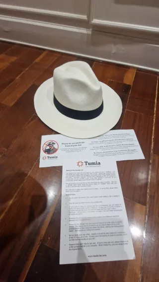 Sombrero Panamá Tumia Blanco Hecho Ecuador talla56