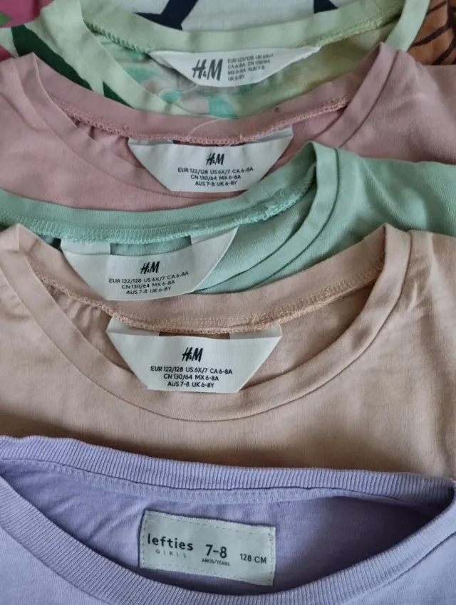 Pack 5 camisetas niña 7-8 años