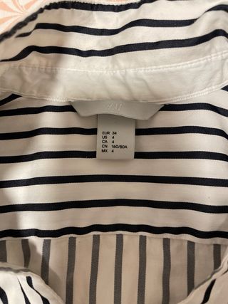 Camisa H&M Rayas Blanco y Negro