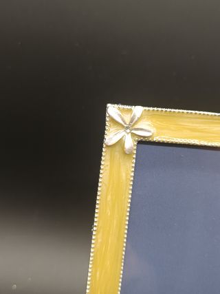 Lotto 3 portafoto metallo con pietre