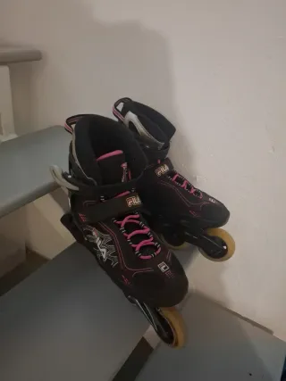 Patines en línea Fila negros y rosas
