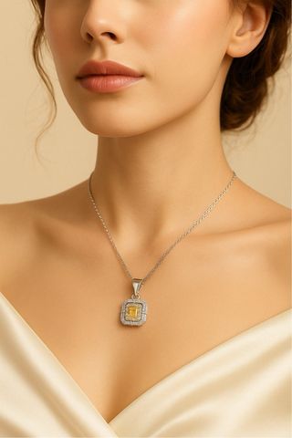 Collar con citrino y cuarzo blanco