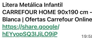 Cama litera metálica blanca