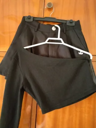 Conjunto Top y Shorts Negro Mujer