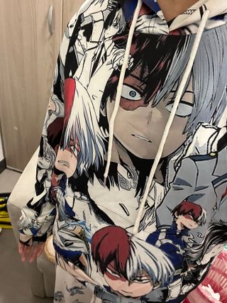 Felpa con cappuccio anime Todoroki Shoto