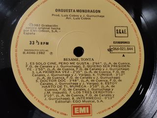 Vinilo Orquesta Mondragón Besame Tonta