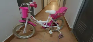 Bicicleta infantil 16 rosa y blanca