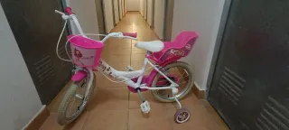 Bicicleta infantil 16 rosa y blanca
