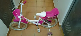 Bicicleta infantil 16 rosa y blanca