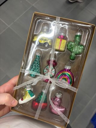 Set 9 Palline Vetro Decorazioni Natalizie