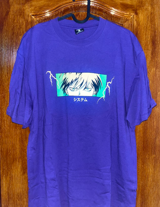 Camiseta morada anime estilo japonés