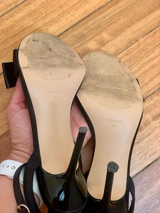 Sandalias Mango Tacón Fino Negro