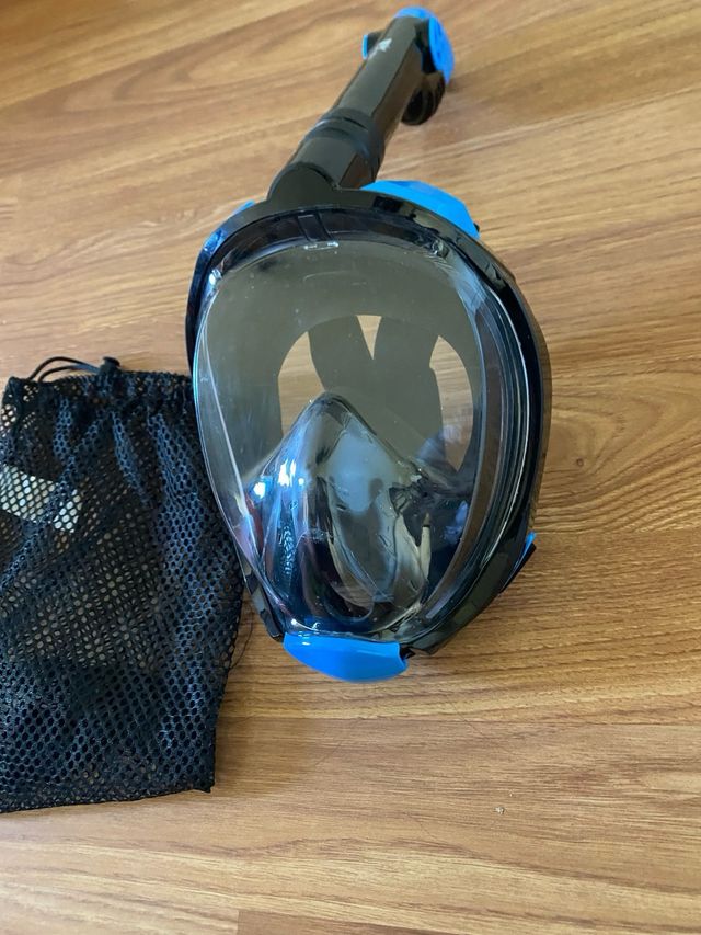 Máscara de Snorkel Completa Negra y Azul