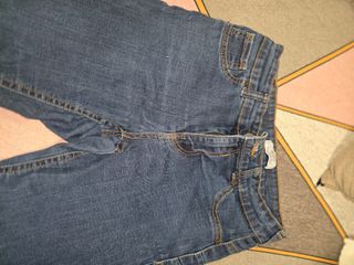 Pantalón vaquero mujer azul con raya lateral