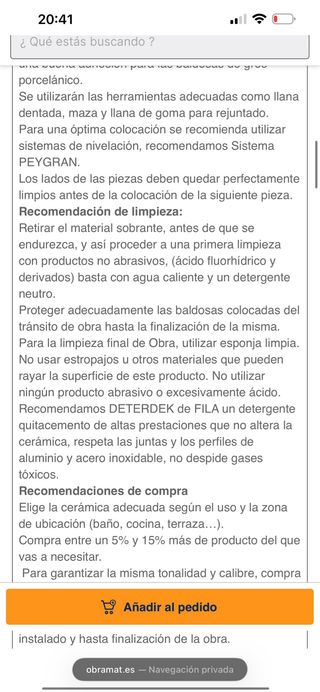 Suelo porcelánico 1ª Calidad