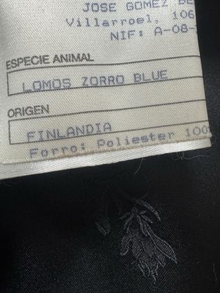 Chaquetón Lomo Zorro Blue Talla Única