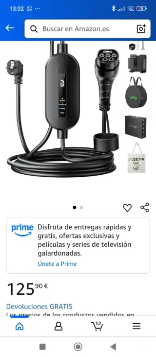 Cargador Coche Eléctrico Evjuicion Tipo 2