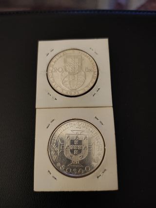 2 Monedas Portugal 20 y 50 Escudos
