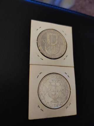 2 Monedas Portugal 20 y 50 Escudos
