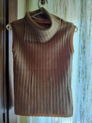 Jersey sin mangas cuello alto mujer 