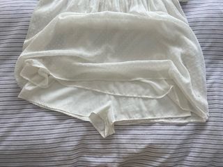 Vestido Blanco Zara Bordado Flores Talla L