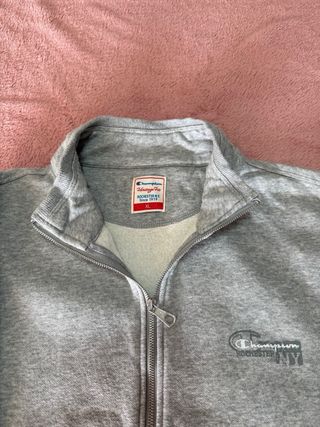 Chaqueta Champion Gris Cremallera y Bolsillos