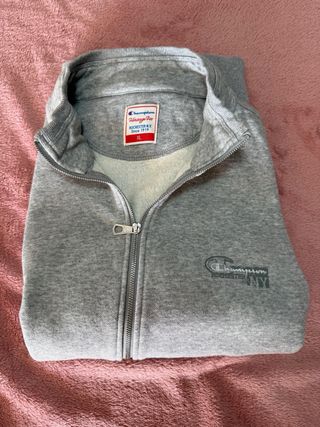 Chaqueta Champion Gris Cremallera y Bolsillos
