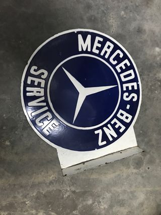 Cartel esmaltado Mercedes Service Doble