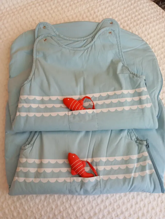 Sacco nanna azzurro con pesciolini