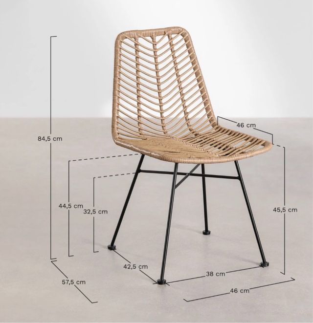 Confezione da 2 sedie Sklum in rattan sintetico beige/nero