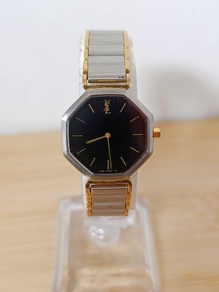 Reloj Yves Saint Laurent Octogonal Negro y Dorado