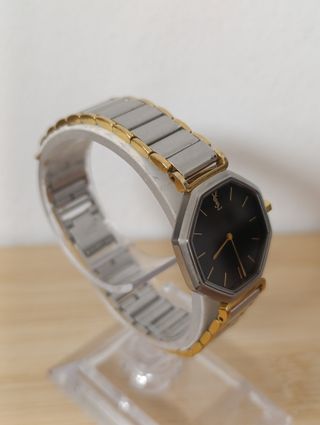 Reloj Yves Saint Laurent Octogonal Negro y Dorado
