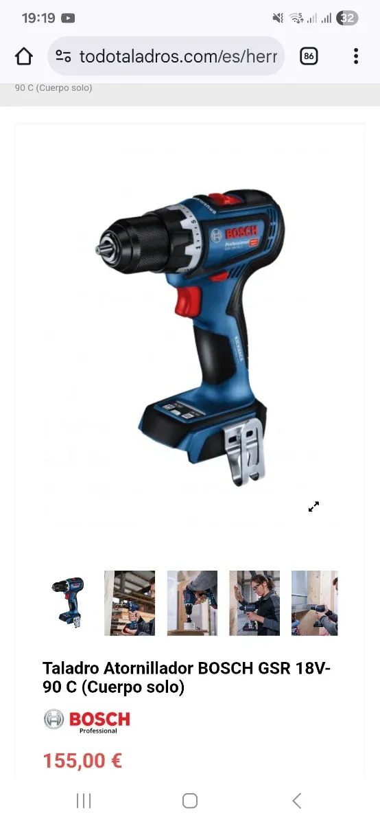 Taladro Bosch GSR 18V-90C Profesional