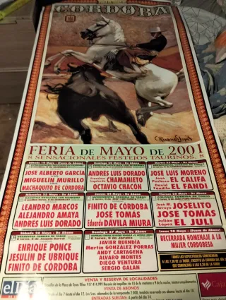 Cartel Feria de Mayo Córdoba 2001 Toros