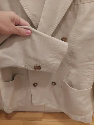 Chaqueta cruzada de hombre beige. Talla M. Harry's