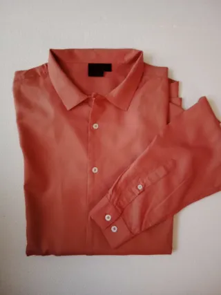 Camisa hombre manga larga naranja