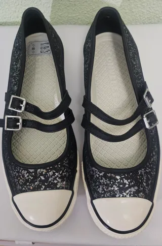 Zapatillas Converse All Star Manoletina Negro/Plat